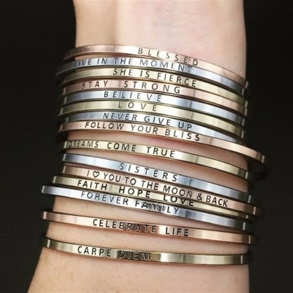 Jewelry - Bracelets bangles dainty Inspirational message
